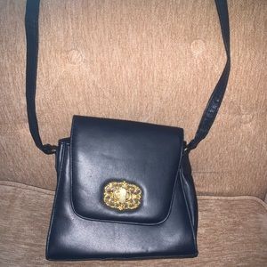 Vintage Mervyn’s Turnlock Shoulder Bag/Clutch Navy